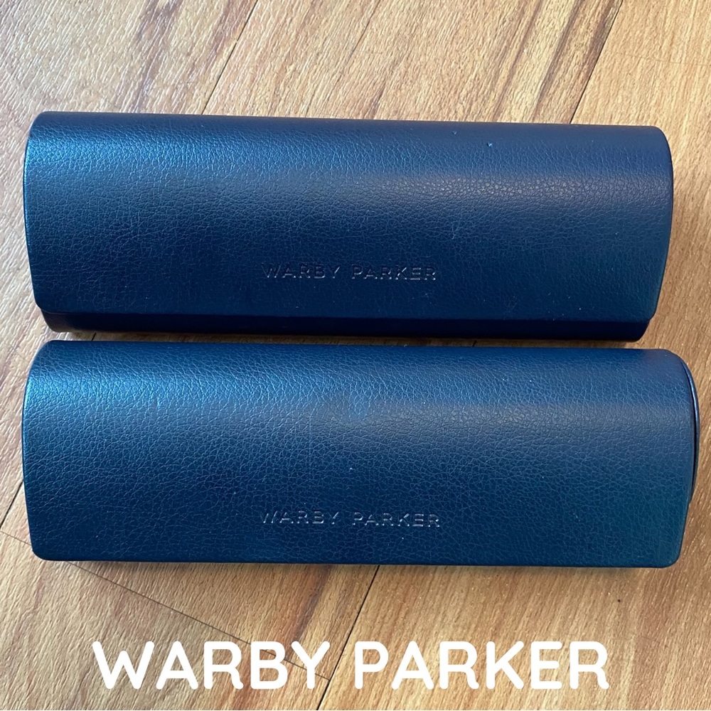 Warby Parker Navy Blue Eyeglass/Sunglass Case Set of 2
